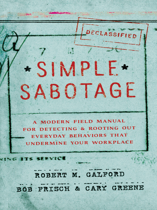 Title details for Simple Sabotage by Robert M. Galford - Available